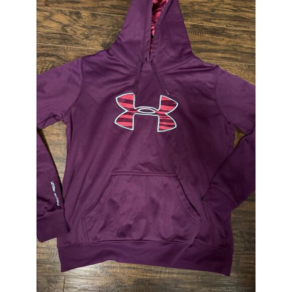 Under Armour Purple Women’s Long Sleeve Pullover Hoodie Sz:L - Picture 3 of 7